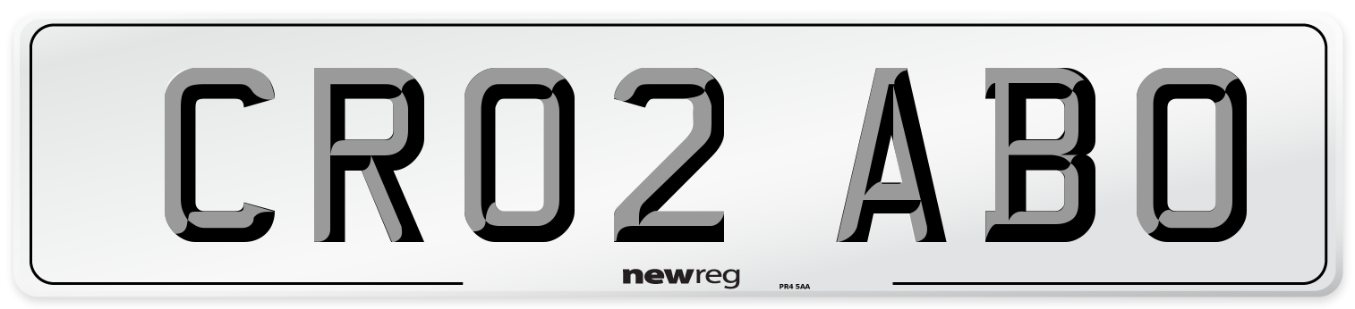 CR02 ABO Number Plate from New Reg